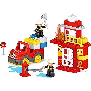 BLOK BLOK BLOCOS DE CONSTRUÇÃO BOMBEIROS 56 PEÇAS - ZOOP TOYS