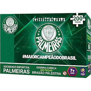 QUEBRA CABEÇA PALMEIRAS BRASÃO VERDÃO 200 PEÇAS - MIMO TOYS