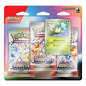 POKEMON TCG - BLISTER TRIPLO - EVOLUÇÕES PRISMÁTICAS - LEAFEON - COPAG