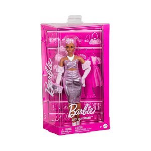 BARBIE DELUXE STYLE CABELO ROSA E VESTIDO BRILHANTE - MATTEL