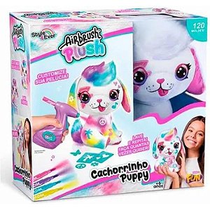 PELUCIA CACHORRINHO PUPPY PARA PINTAR AIRBRUSH - FUN