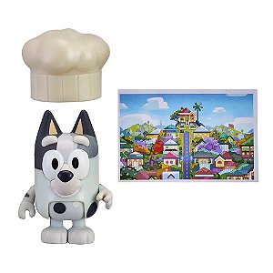 MUFFIN E CHAPÉU DE CHEFE - BONECO BLUEY COLECIONÁVEL 6 CM - CANDIDE