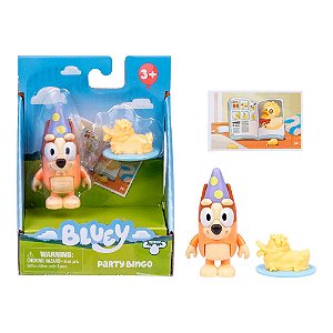 BINGO COM BOLO DE PATO - BONECO BLUEY COLECIONÁVEL 6 CM - CANDIDE