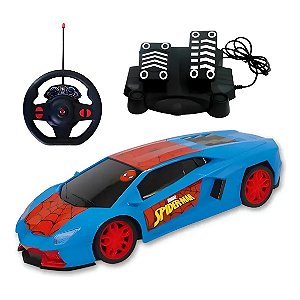 CARRINHO DE CONTROLE REMOTO HOMEM ARANHA  (BATERIA RECARREGAVEL INCLUSA) - CANDIDE