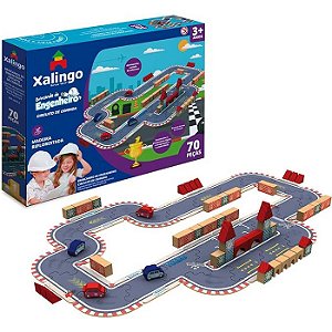 BRINCANDO DE ENGENHEIRO CIRCUITO DE CORRIDA 70 PCS - XALINGO