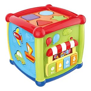CUBO INTERATIVO MUSICAL DIDÁTICO - BLOCO DE ENCAIXAR -  FENIX