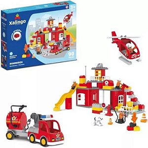 BLOCO DE MONTAR GRANDE BOMBEIROS - 90 PÇS - XALINGO