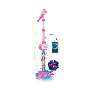 MICROFONE INFANTIL ROSA PEDESTAL  - PAIS E FILHOS
