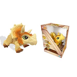 JURASSIC WORLD - BABY DINO TRICERATOPS MARROM - PUPEE