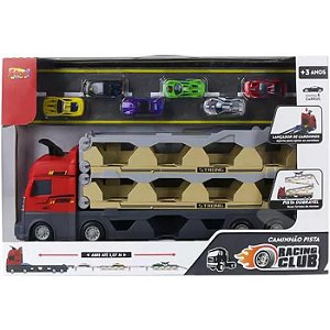 RACING CLUB TRUCK COM PISTA LANÇADORA + 6 CARRINHOS - ZOOP TOYS