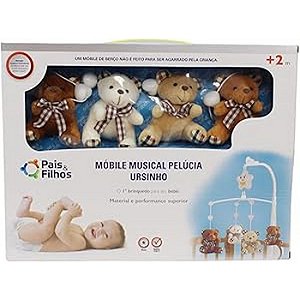 MOBILE MUSICAL PELUCIA URSINHO ESTAMPADO - PAIS E FILHOS