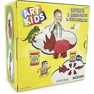 MASSA PARA MODELAR CRIATIVA ART KIDS DINOSSAURO 3 VERMELHO - ACRILEX