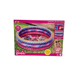 BARBIE - PISCINA DE BOLINHAS INFLAVEL COM 25 BOLINHAS - FUN
