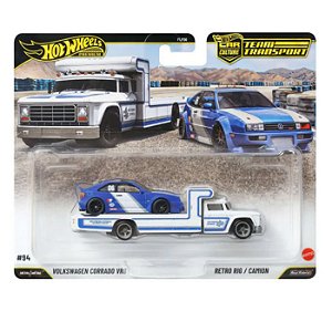 HOT WHEELS CARROS TRANSPORTE DE CARROS 1:64 VOLKSWAGEN E RETRO RIG - MATTEL