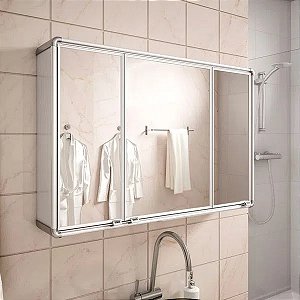 Armario Espelheira 3portas Aluminio Lbp14/s 73x11,3x45 Astra