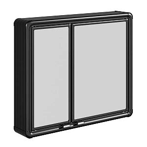 Armário Plástico com Perfil de Alumínio com 2 Portas 54x11,3x45cm de Sobrepor Preto Astra