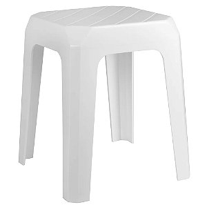 Banqueta Plástica Reforçada Branca Suporta 140kg - Astra