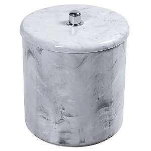 Cesto Multiuso Com Tampa 6l Branco Marmorizado Pia Astra