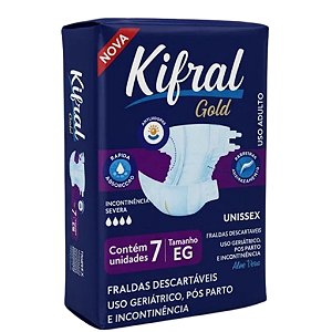 Fralda Geriátrica P M G EG-XG Promoção Atacado Kifral Gold Desartável 8 peças