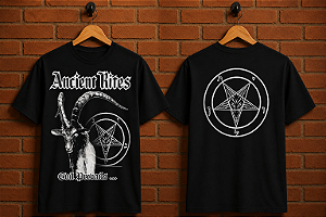 Ancient Rites 100% Algodão Preta