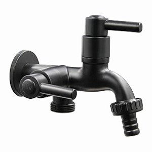 TORNEIRA TANQUE DUPLA MÁQUINA DE LAVAR C72 1/4 VOLTA PRETO SOWSHOP