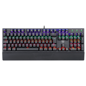 Teclado Mecânico Gamer T-Dagger Destroyer Preto Iluminação Rainbow( Recondicionado)