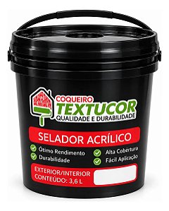 Textucor Selador Acrílico 3,6l Fácil Aplicação 3.6l Branco Branco Fosco
