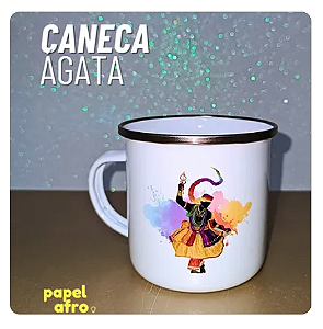Caneca de Ágata Esmaltada Papel Afro