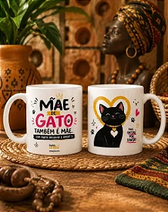 Caneca Mãe de Gato | Presente Criativo para Gateiras | Papel Afro