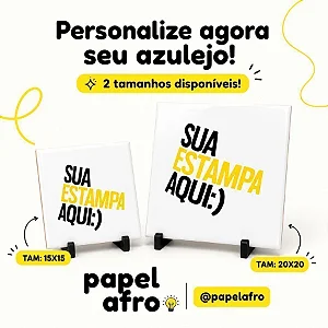 Azulejo Personalizado com Foto, Nome ou Frase | Papel Afro