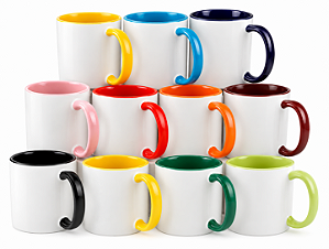 Caneca Personalizada 325 ml com Alça e Interior Colorido