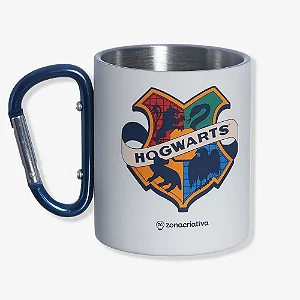 Caneca Hogwarts com Mosquetão - Harry Potter