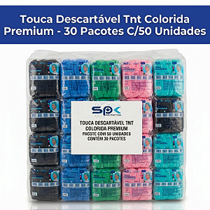 Touca Descartável Tnt Colorida Premium - 30 Pacotes C/50 Unidades - Fardo Master