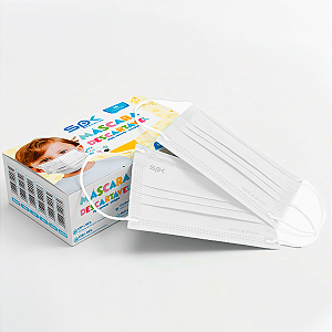 97 Caixas Máscaras Descartável Infantil Tripla C/ Clip Nasal - Caixa Master