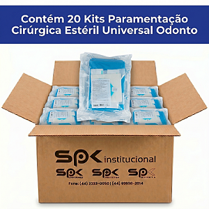 20 Kits Paramentação Cirúrgica Implante 19 Peças Colorido - Caixa Master