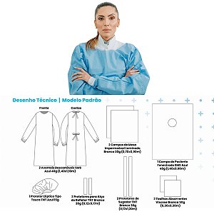 10 Kits Paramentação Cirúrgica Universal Estéril 12 Peças Odonto