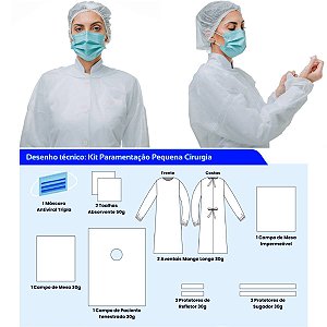 30 Kit Pequenas Cirurgias Estéril Odonto 12 Peças