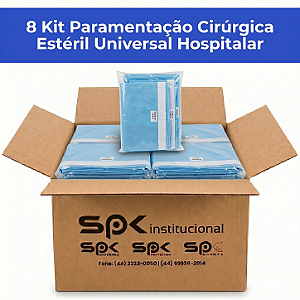 8 Kit Paramentação Cirúrgica Estéril Universal Hospitalar - Caixa Master