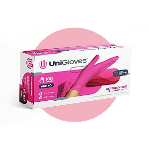 Luva Descartável Latéx Pouco Pó UniGloves Procedimento 100 Unidades