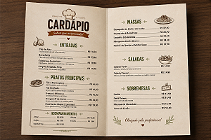 Cardápio em Papel