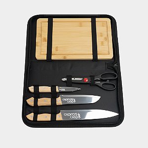Kit Churrasco Personalizado Com 4 peças e Tabua