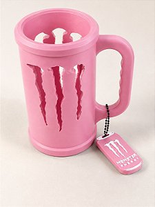Porta Caneca Monster Rosa com Chaveiro Abridor