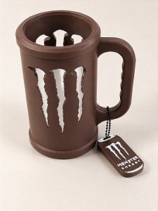 Porta Caneca Monster Marrom com Chaveiro Abridor