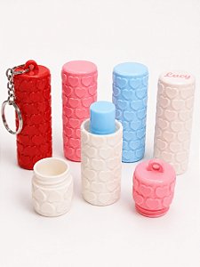 Chaveiro Porta batom corações - escolha a cor