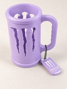 PORTA CANECA MONSTER ROXO COM CHAVEIRO ABRIDOR
