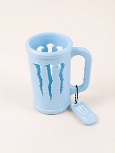 PORTA CANECA MONSTER AZUL COM CHAVEIRO ABRIDOR