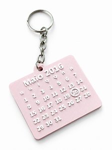 Chaveiro calendario data personalizada