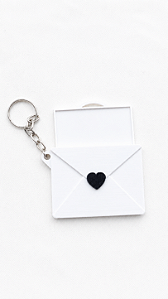 CHAVEIRO CARTA DE AMOR PARA FOTO - BRANCA