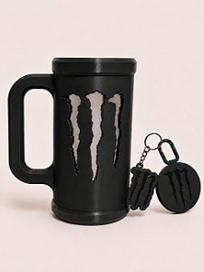 COMBO PORTA CANECA MONSTER PRETO