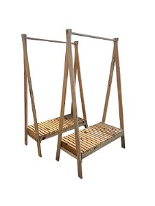 Arara estante closet Cubo estilo cabideiro de madeira pinus